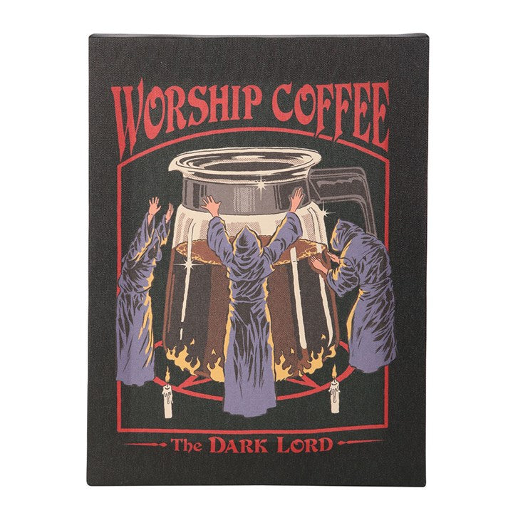 19x25cm Worship Coffee Canvas Plaque by Steven Rhodes