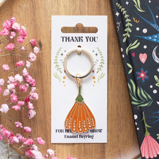 Thank You for Helping Me Grow Flower Keyring