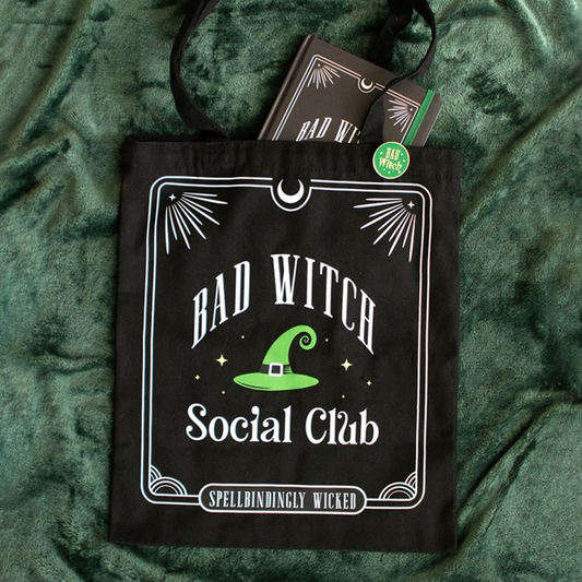 Bad Witch Social Club Polycotton Tote Bag with Pin Badge