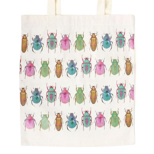 Beetle Print Polycotton Tote Bag