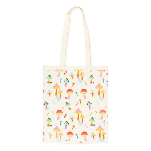 Funky Fungi Mushroom Print Polycotton Tote Bag