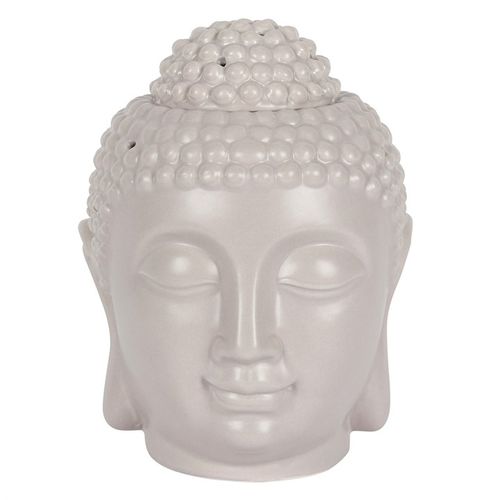 Large Grey Buddha Head Oil Burner and Wax Warmer